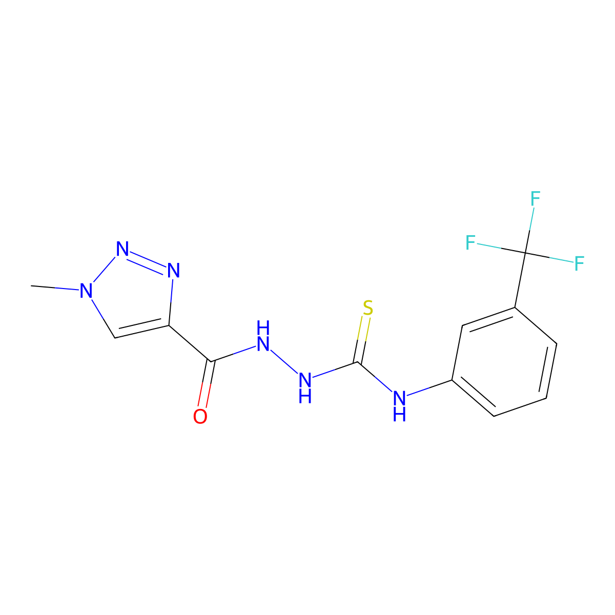 1-methyl-N-({[3-(trifluoromethyl)phenyl]carbamothioyl}amino)-1H-1,2,3-triazole-4-carboxamide molecular structure, CAS 2320723-45-1
