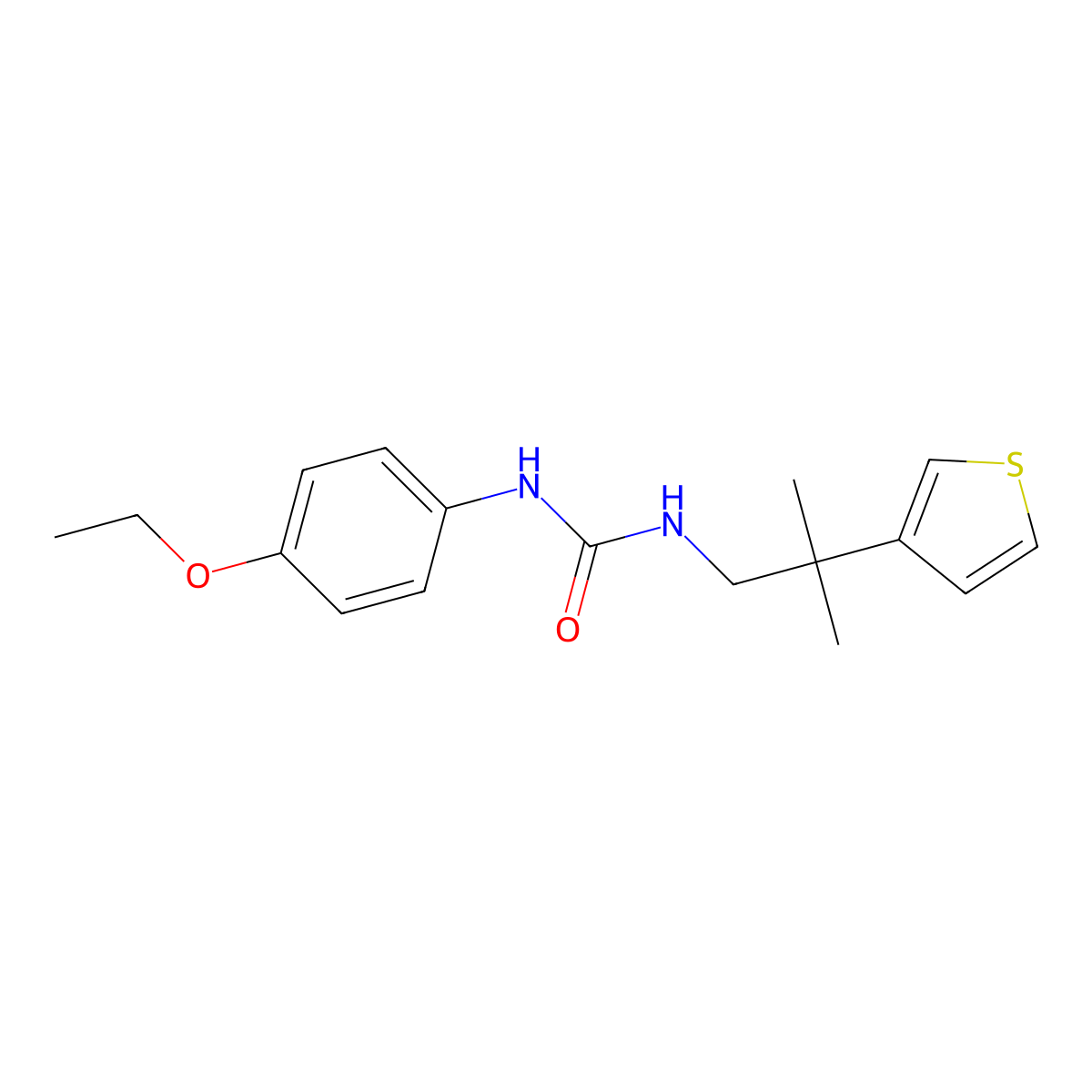 1-(4-Ethoxyphenyl)-3-(2-methyl-2-(thiophen-3-yl)propyl)urea molecular structure, CAS 2320724-58-9