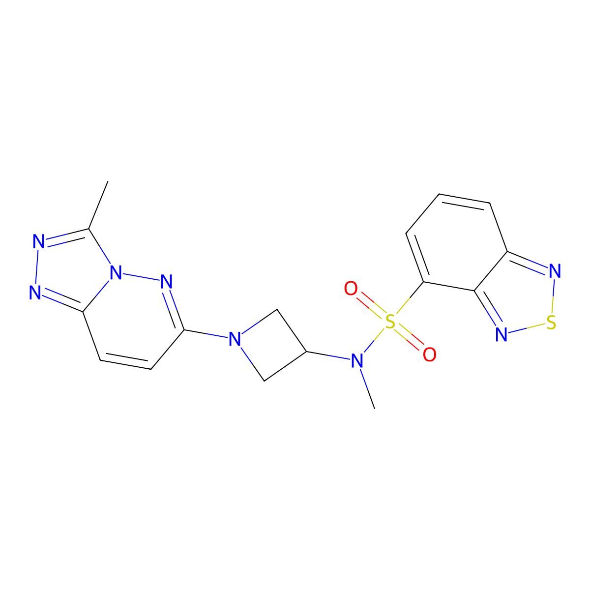 N-methyl-N-(1-{3-methyl-[1,2,4]triazolo[4,3-b]pyridazin-6-yl}azetidin-3-yl)-2,1,3-benzothiadiazole-4-sulfonamide molecular structure, CAS 2320724-67-0