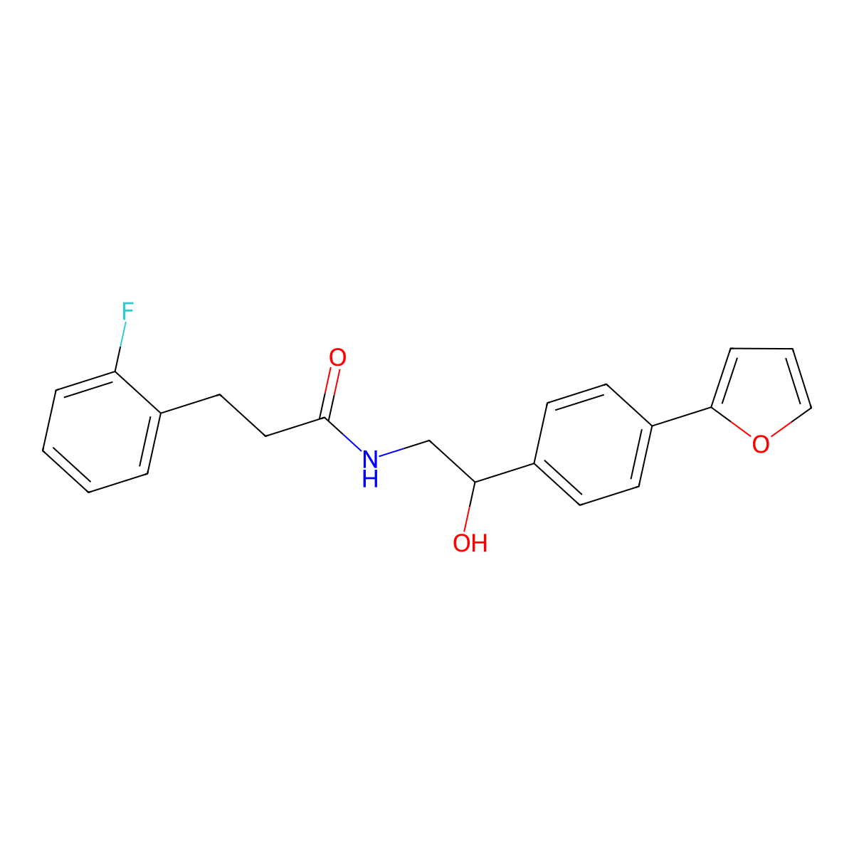 3-(2-fluorophenyl)-N-(2-(4-(furan-2-yl)phenyl)-2-hydroxyethyl)propanamide molecular structure, CAS 2320724-94-3