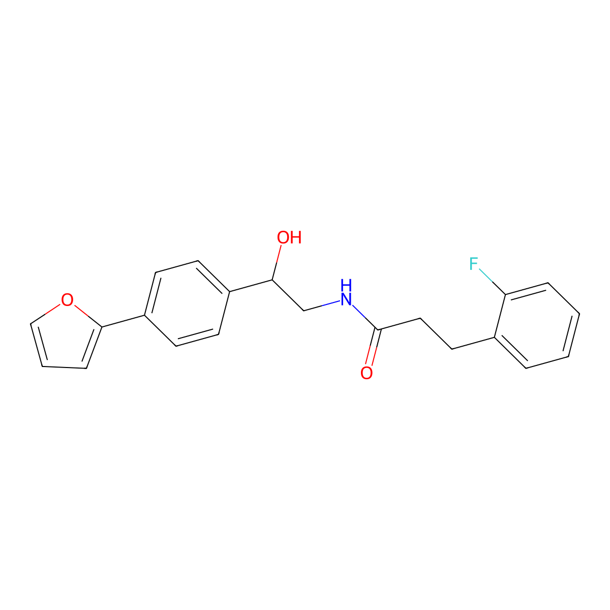 3-(2-fluorophenyl)-N-(2-(4-(furan-2-yl)phenyl)-2-hydroxyethyl)propanamide molecular structure, CAS 2320724-94-3