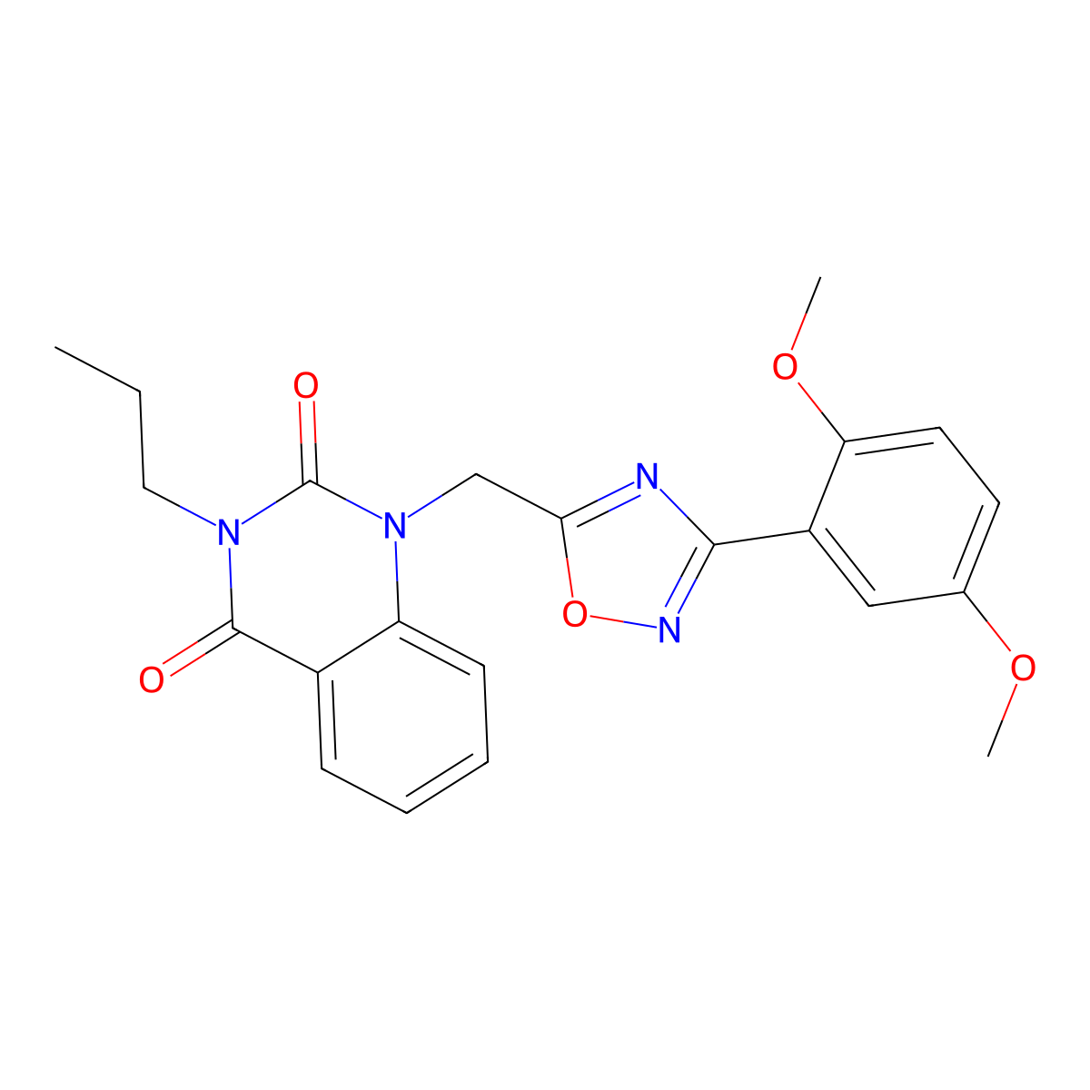 1-((3-(2,5-dimethoxyphenyl)-1,2,4-oxadiazol-5-yl)methyl)-3-propylquinazoline-2,4(1H,3H)-dione molecular structure, CAS 2320726-14-3