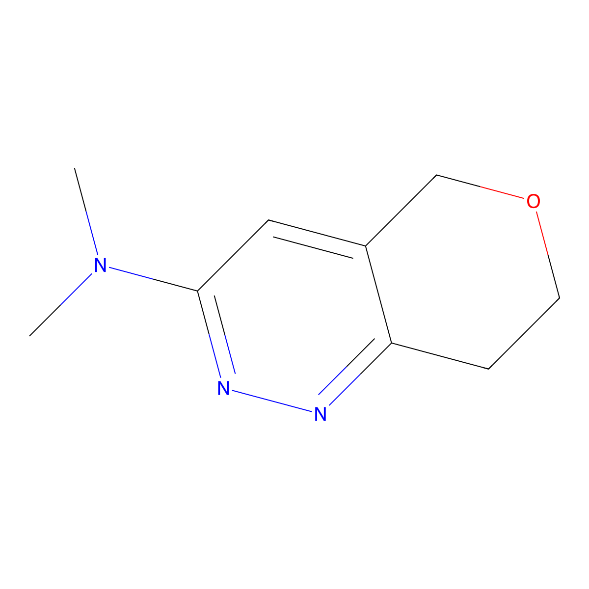 N,N-dimethyl-5H,7H,8H-pyrano[4,3-c]pyridazin-3-amine molecular structure, CAS 2320817-10-3