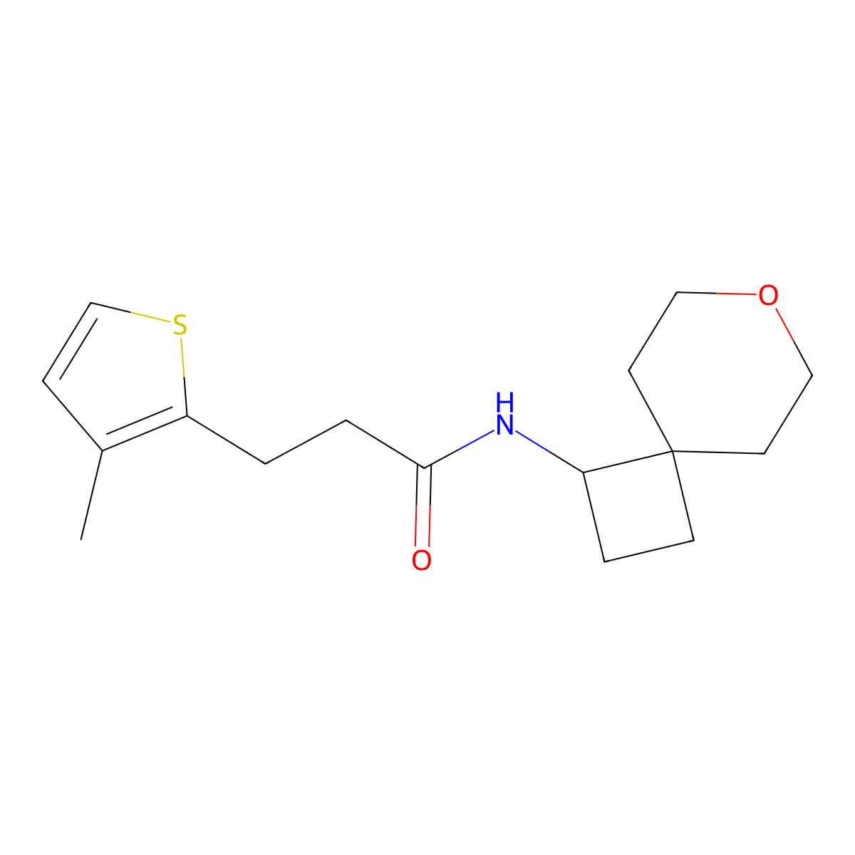 3-(3-methylthiophen-2-yl)-N-{7-oxaspiro[3.5]nonan-1-yl}propanamide molecular structure, CAS 2320817-14-7