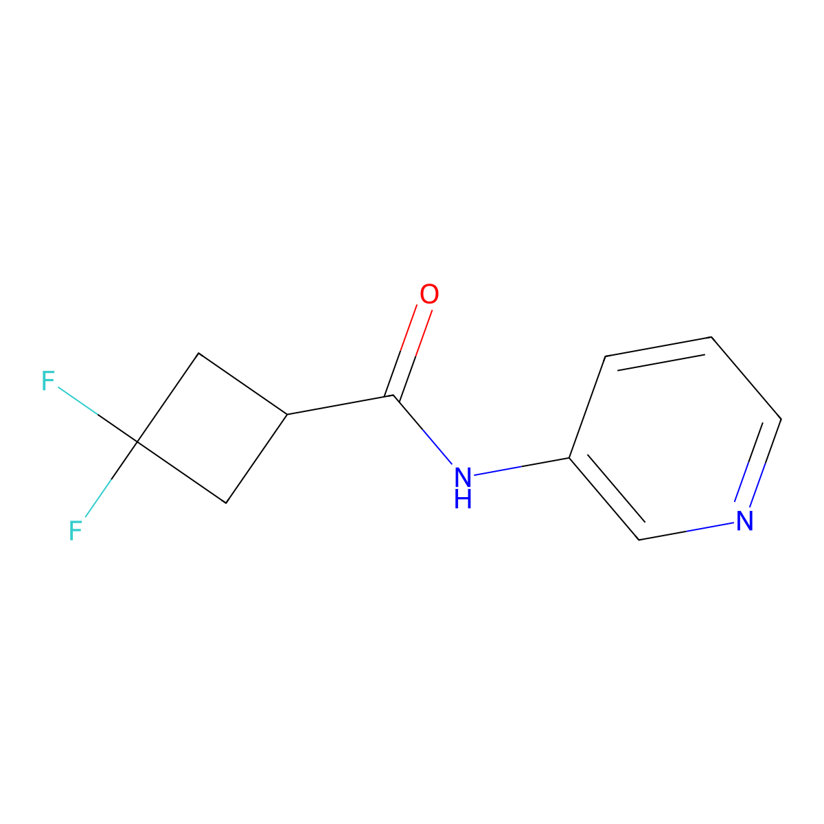 3,3-difluoro-N-(pyridin-3-yl)cyclobutane-1-carboxamide molecular structure, CAS 2320817-25-0