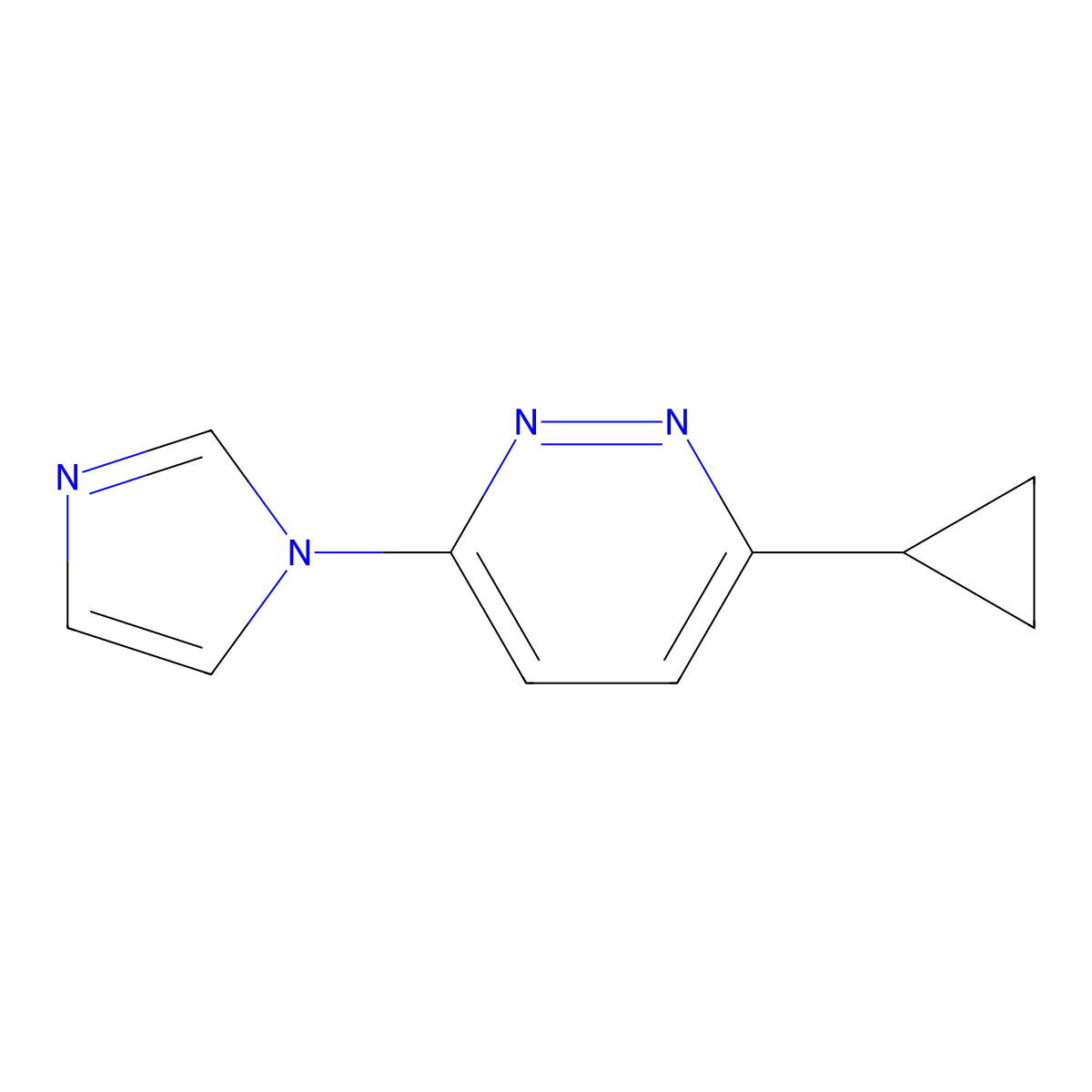 3-cyclopropyl-6-(1H-imidazol-1-yl)pyridazine molecular structure, CAS 2320817-53-4
