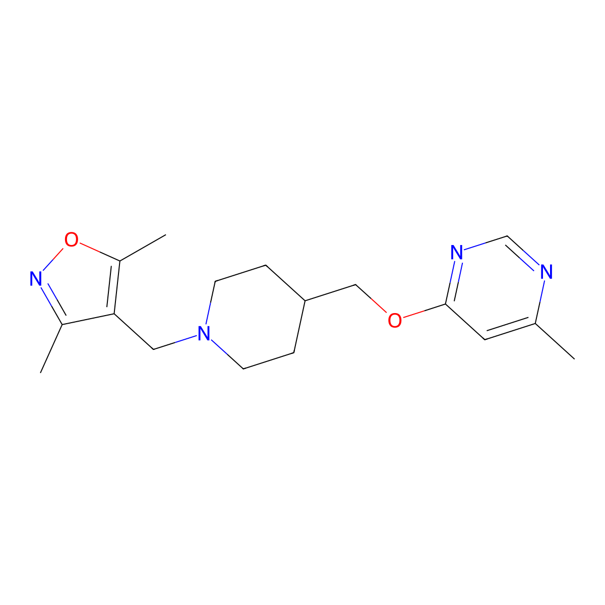 4-({1-[(3,5-Dimethyl-1,2-oxazol-4-yl)methyl]piperidin-4-yl}methoxy)-6-methylpyrimidine molecular structure, CAS 2320818-89-9