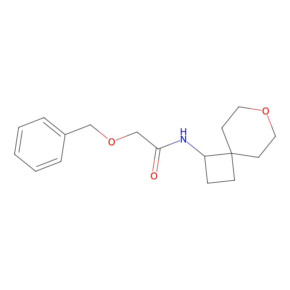 2-(benzyloxy)-N-{7-oxaspiro[3.5]nonan-1-yl}acetamide molecular structure, CAS 2320819-55-2