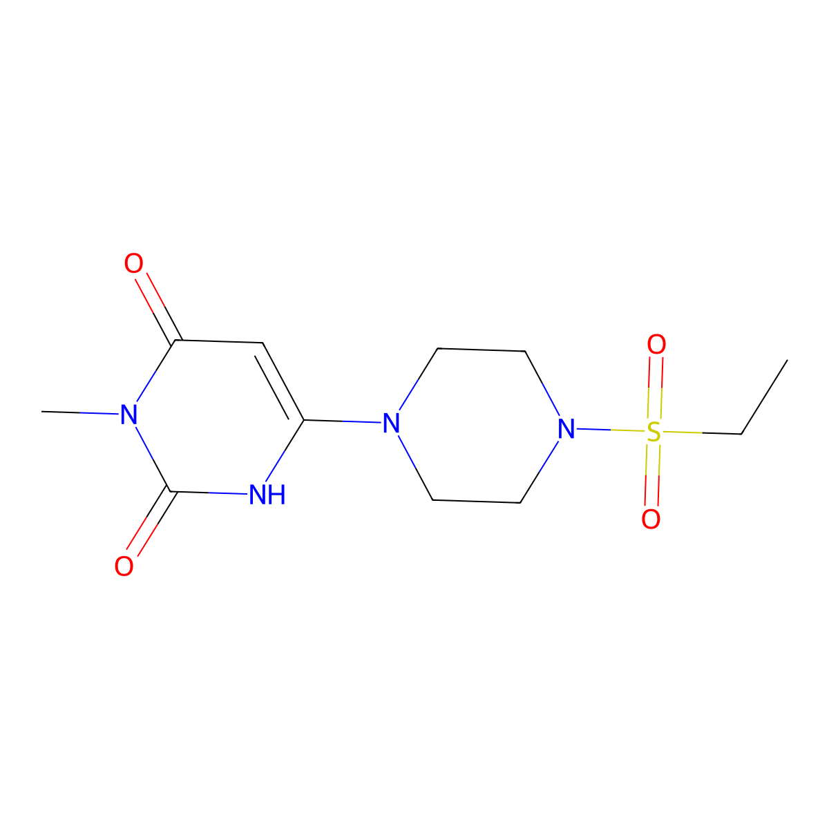 6-[4-(Ethanesulfonyl)piperazin-1-yl]-3-methyl-1,2,3,4-tetrahydropyrimidine-2,4-dione molecular structure, CAS 2320819-80-3