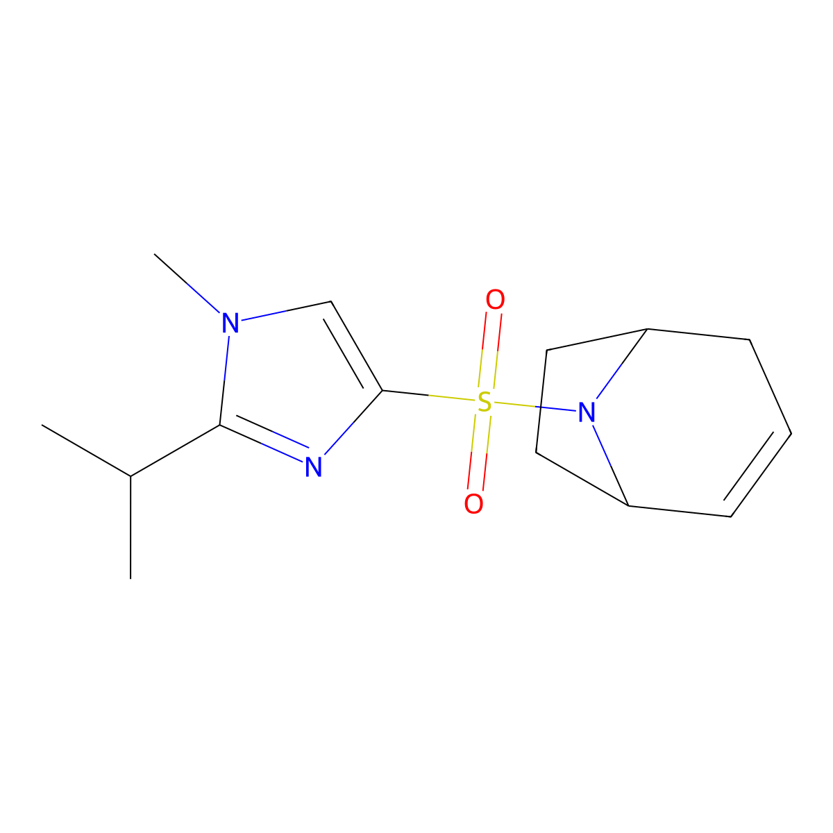 (1R,5S)-8-((2-isopropyl-1-methyl-1H-imidazol-4-yl)sulfonyl)-8-azabicyclo[3.2.1]oct-2-ene molecular structure, CAS 2320819-92-7