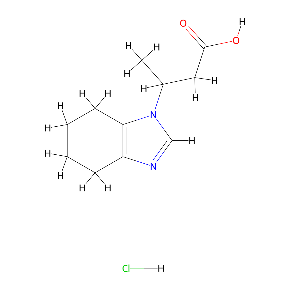 3-(4,5,6,7-tetrahydro-1H-1,3-benzodiazol-1-yl)butanoic acid hydrochloride molecular structure, CAS 2320820-55-9