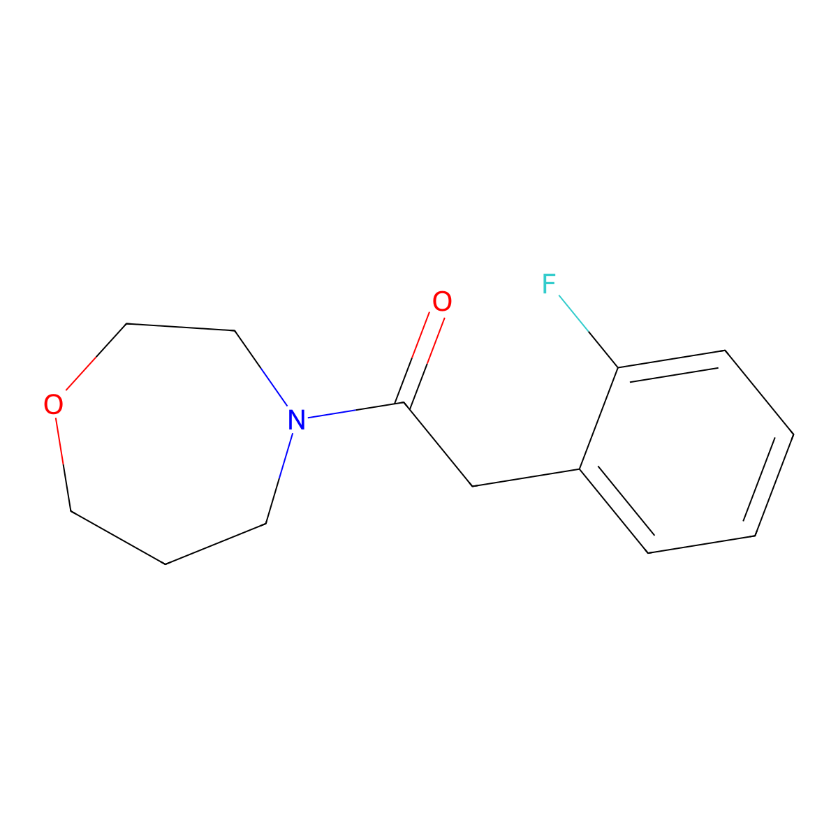 2-(2-Fluorophenyl)-1-(1,4-oxazepan-4-yl)ethan-1-one molecular structure, CAS 2320820-94-6