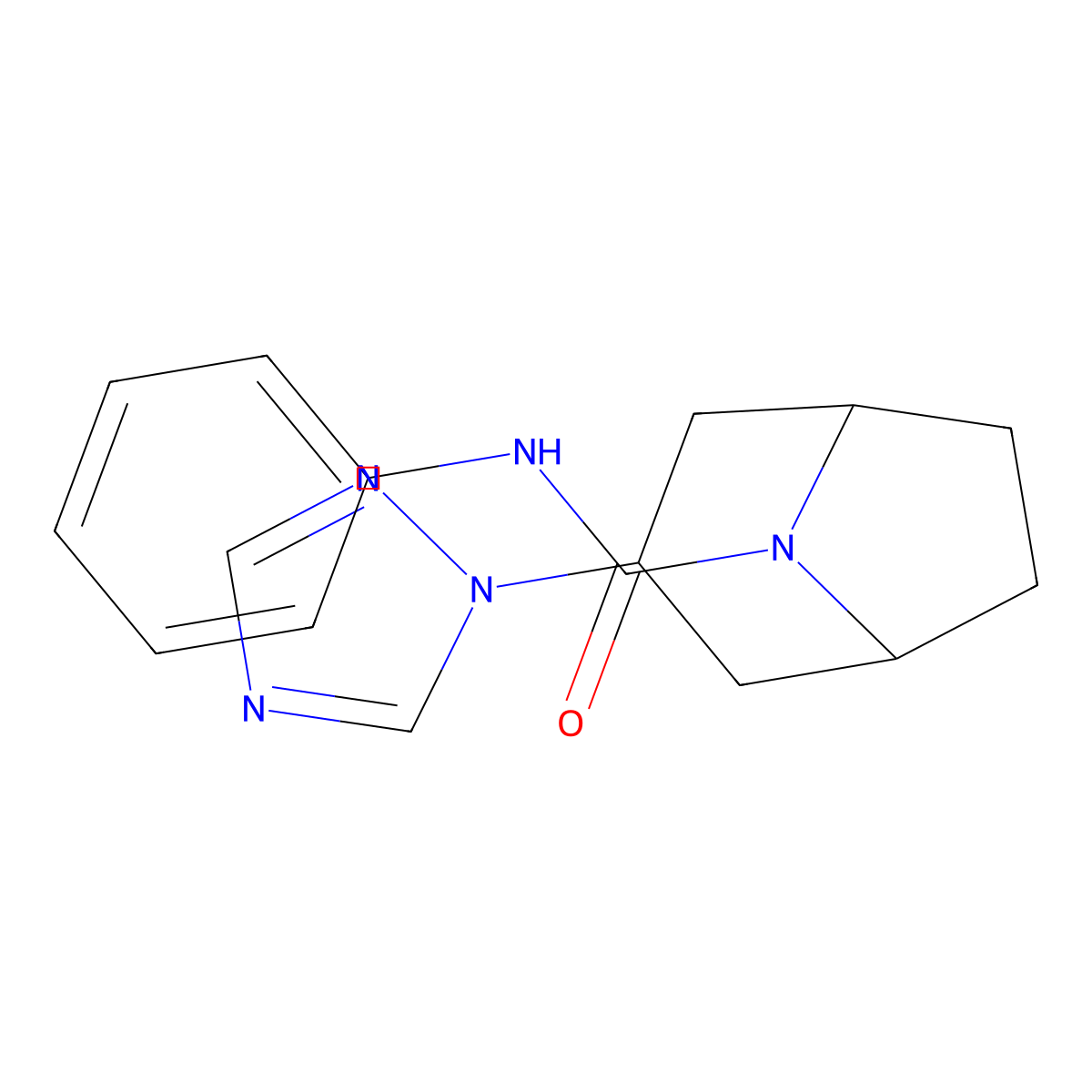 N-phenyl-3-(1H-1,2,4-triazol-1-yl)-8-azabicyclo[3.2.1]octane-8-carboxamide molecular structure, CAS 2320821-01-8