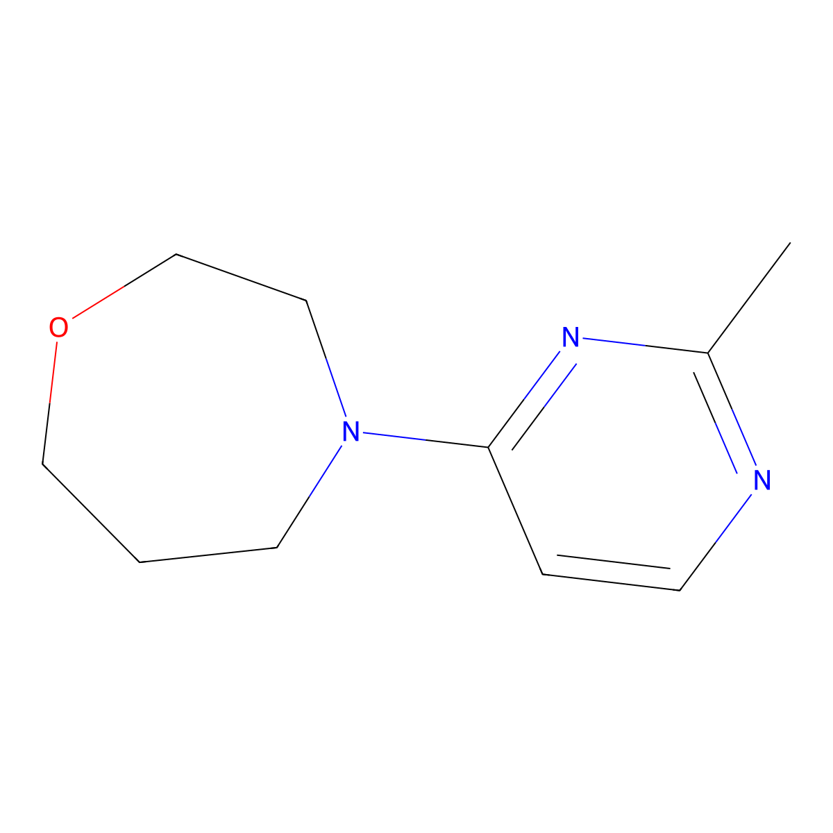 4-(2-Methylpyrimidin-4-yl)-1,4-oxazepane molecular structure, CAS 2320821-04-1