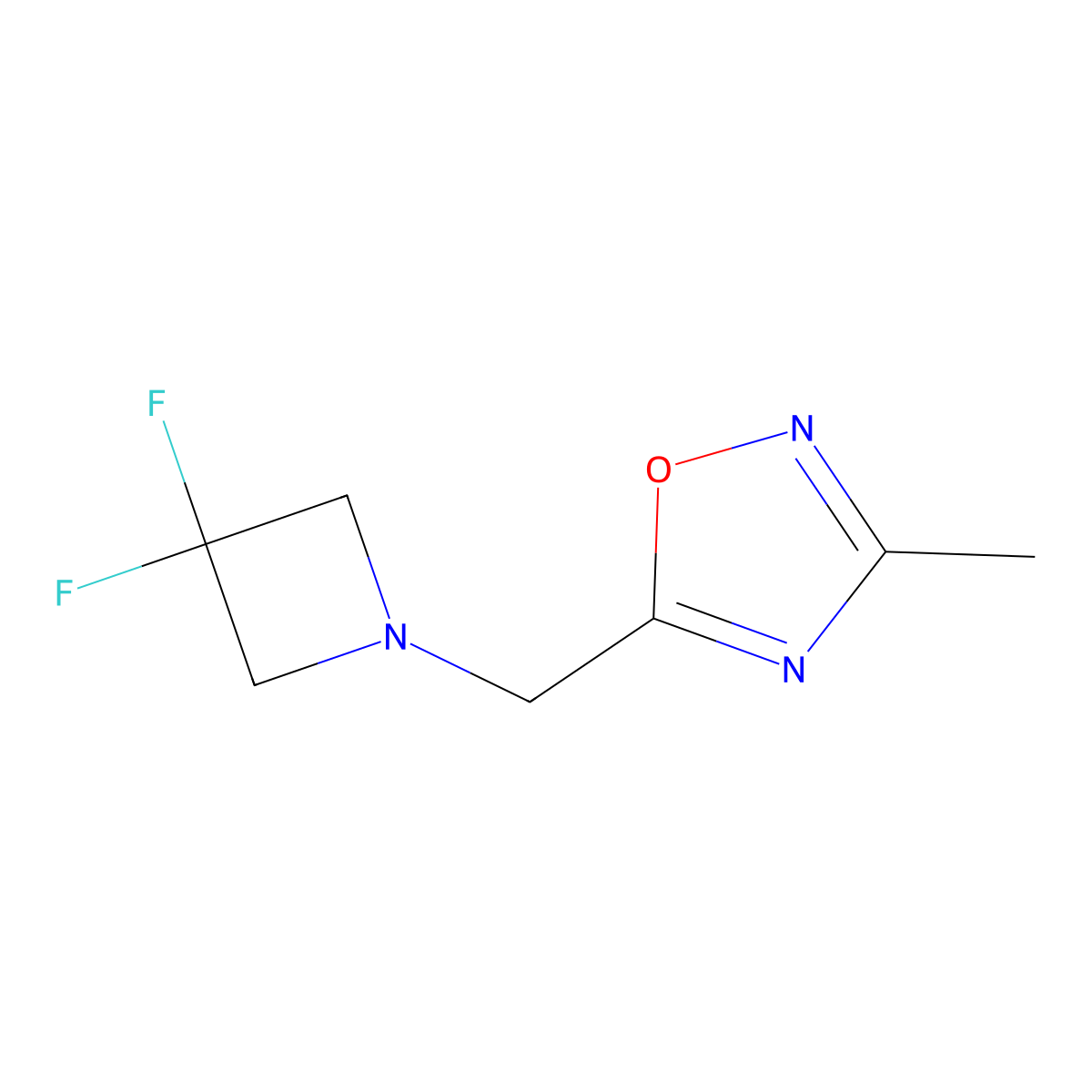5-[(3,3-Difluoroazetidin-1-yl)methyl]-3-methyl-1,2,4-oxadiazole molecular structure, CAS 2320821-27-8