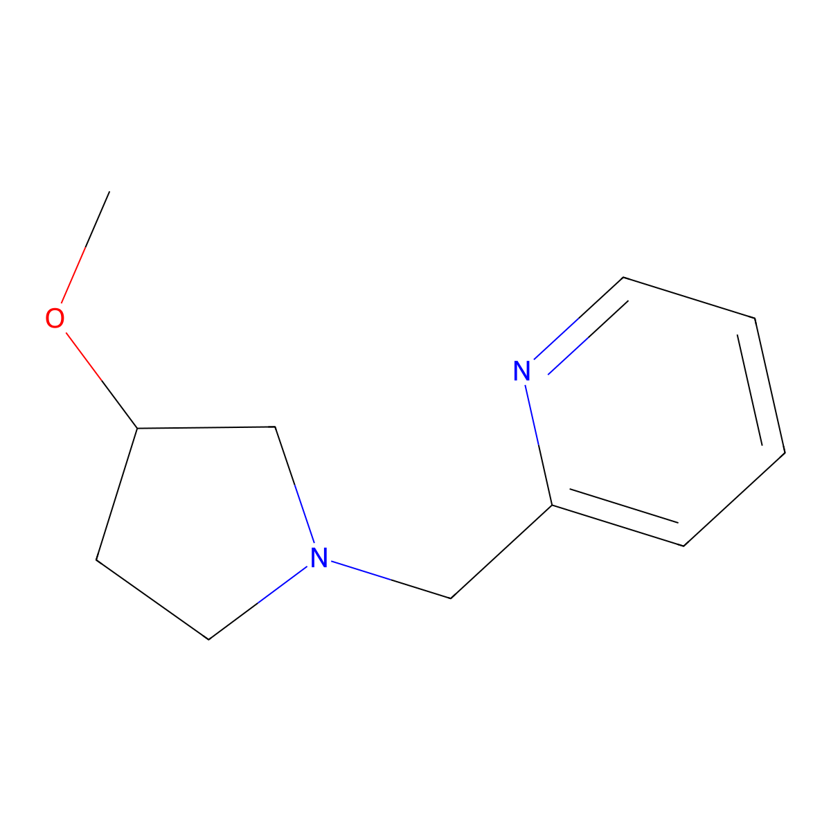 2-[(3-Methoxypyrrolidin-1-yl)methyl]pyridine molecular structure, CAS 2320821-33-6
