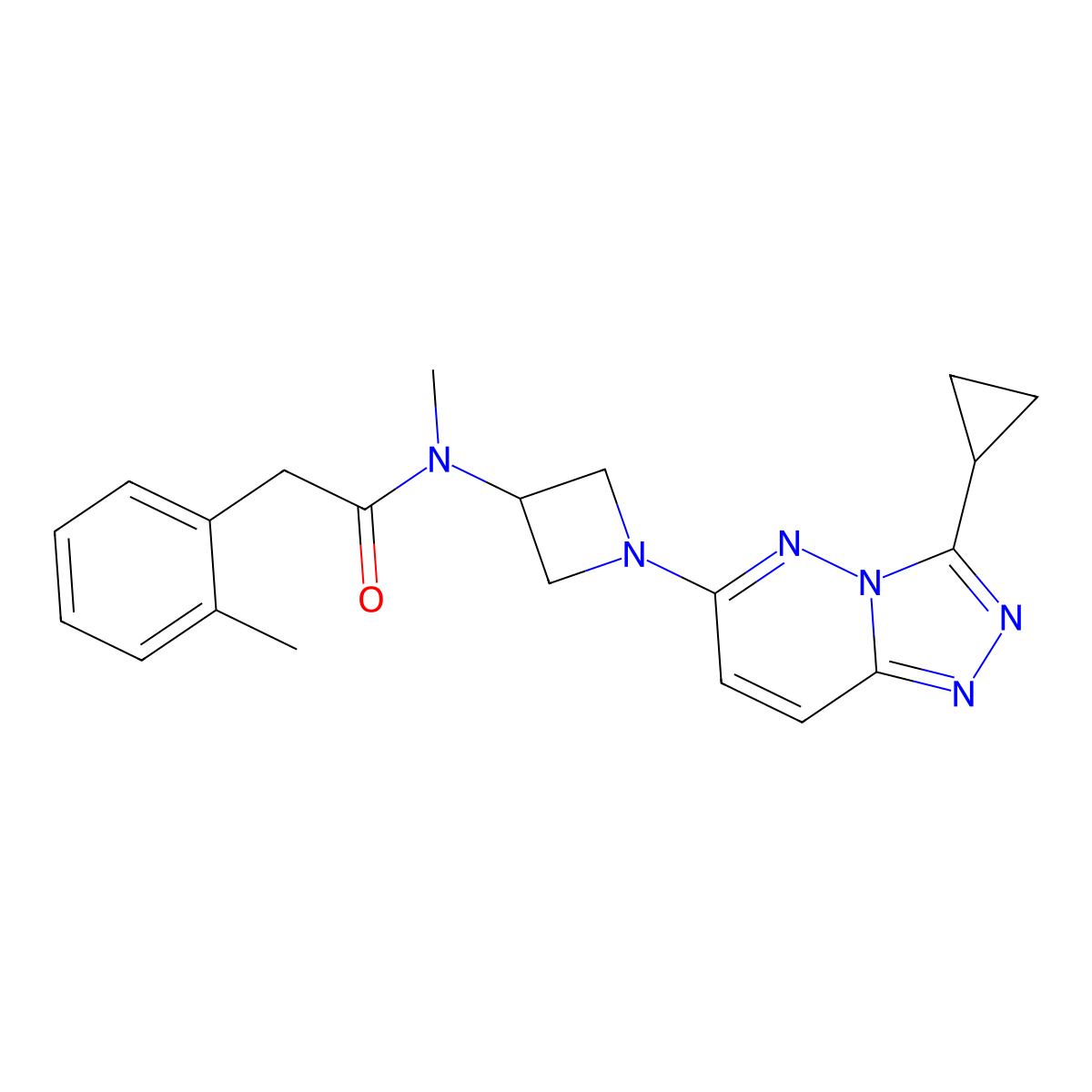 N-(1-{3-cyclopropyl-[1,2,4]triazolo[4,3-b]pyridazin-6-yl}azetidin-3-yl)-N-methyl-2-(2-methylphenyl)acetamide molecular structure, CAS 2320821-54-1
