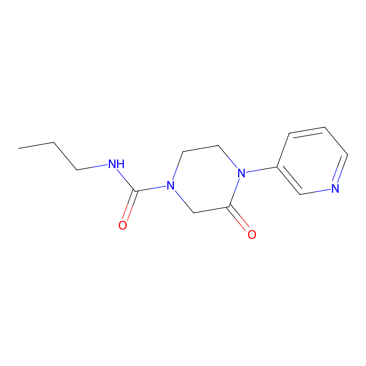 3-oxo-N-propyl-4-(pyridin-3-yl)piperazine-1-carboxamide molecular structure, CAS 2320821-64-3