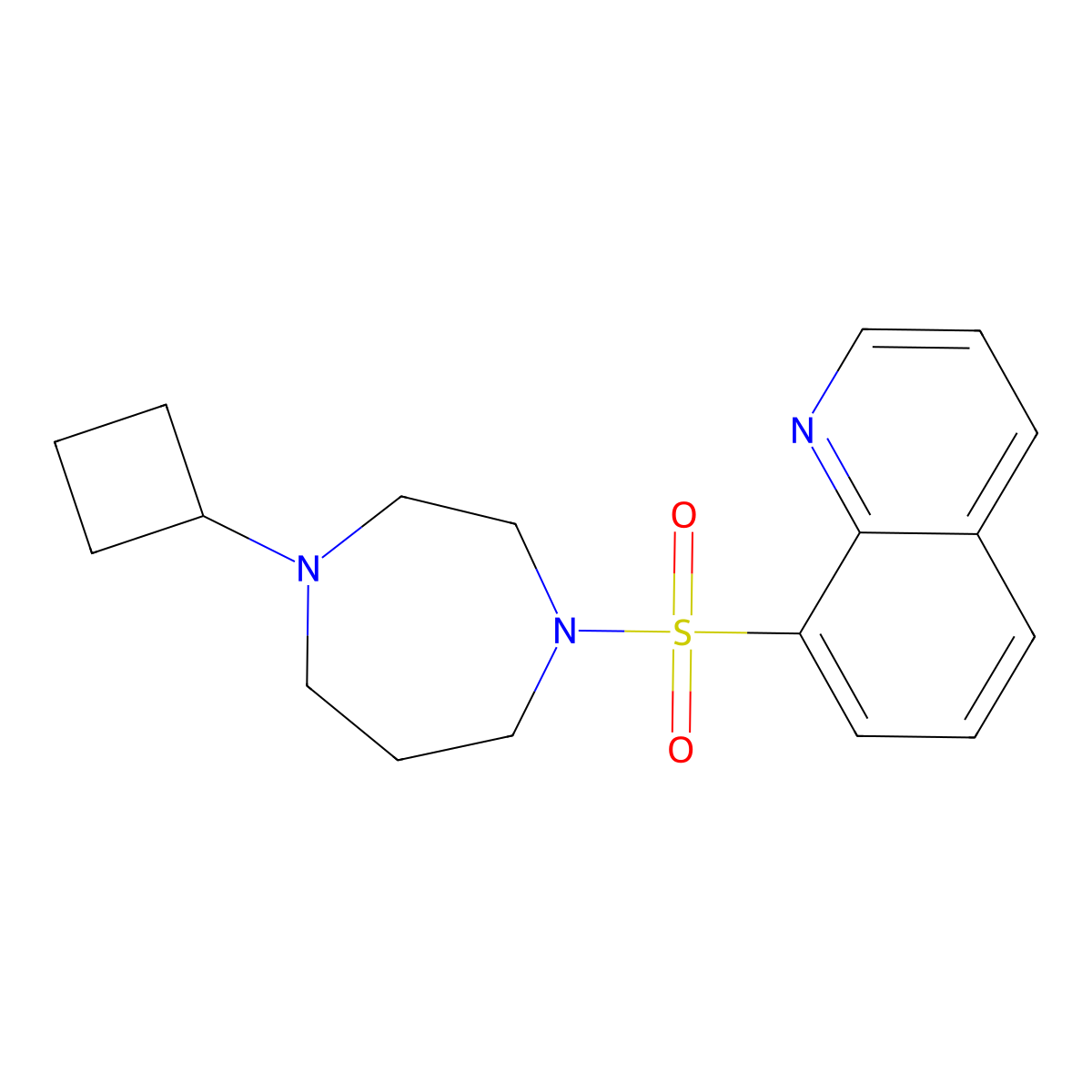 8-[(4-Cyclobutyl-1,4-diazepan-1-yl)sulfonyl]quinoline molecular structure, CAS 2320821-94-9