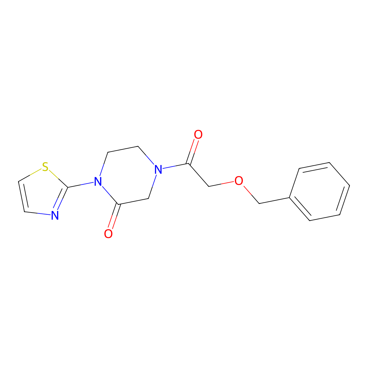 4-[2-(Benzyloxy)acetyl]-1-(1,3-thiazol-2-yl)piperazin-2-one molecular structure, CAS 2320821-98-3