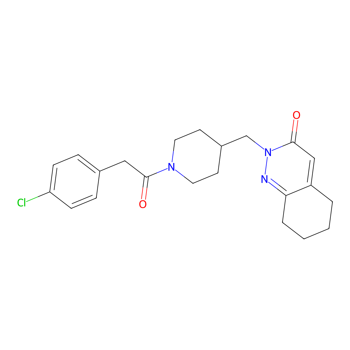 2-({1-[2-(4-Chlorophenyl)acetyl]piperidin-4-yl}methyl)-2,3,5,6,7,8-hexahydrocinnolin-3-one molecular structure, CAS 2320822-05-5