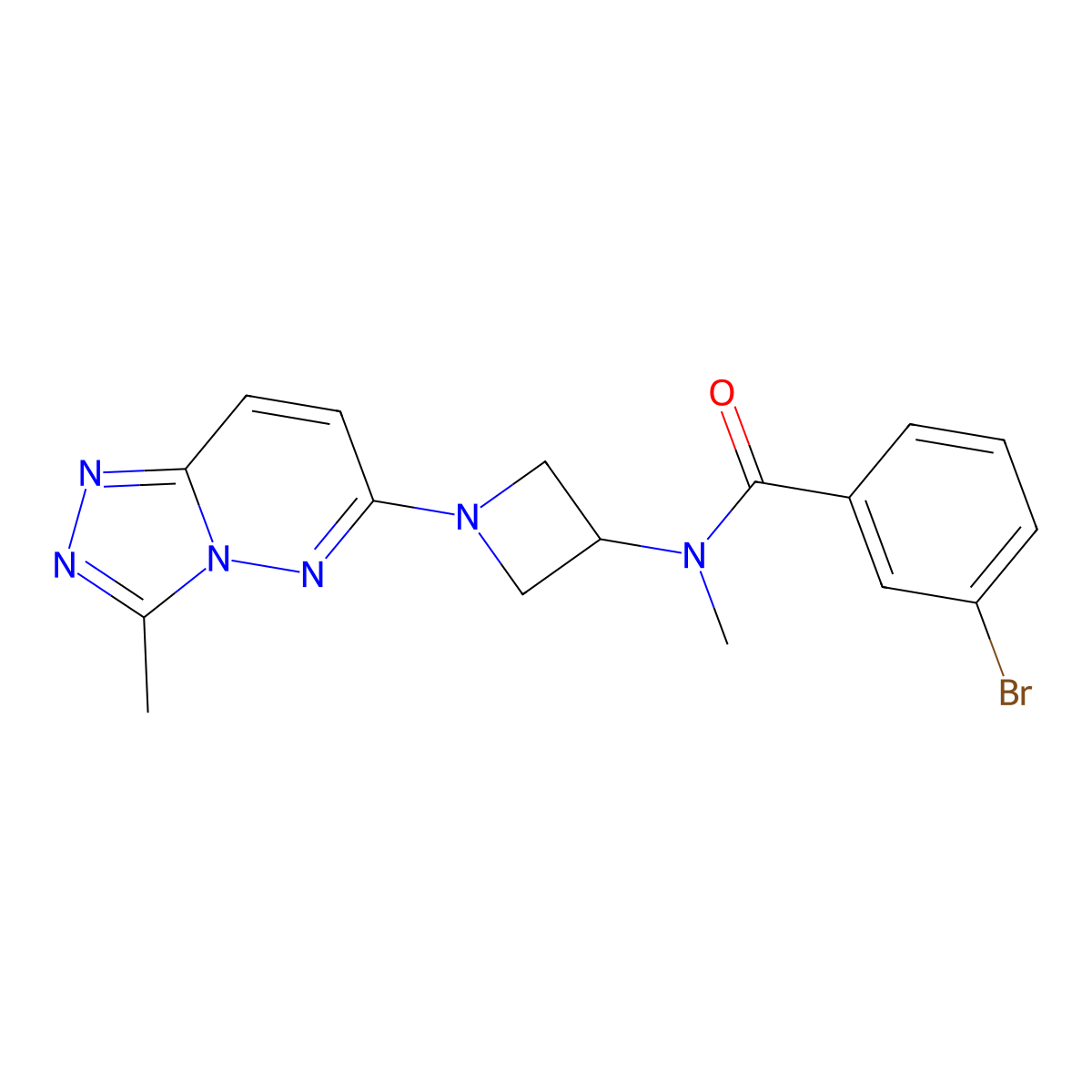 3-bromo-N-methyl-N-(1-{3-methyl-[1,2,4]triazolo[4,3-b]pyridazin-6-yl}azetidin-3-yl)benzamide molecular structure, CAS 2320823-23-0