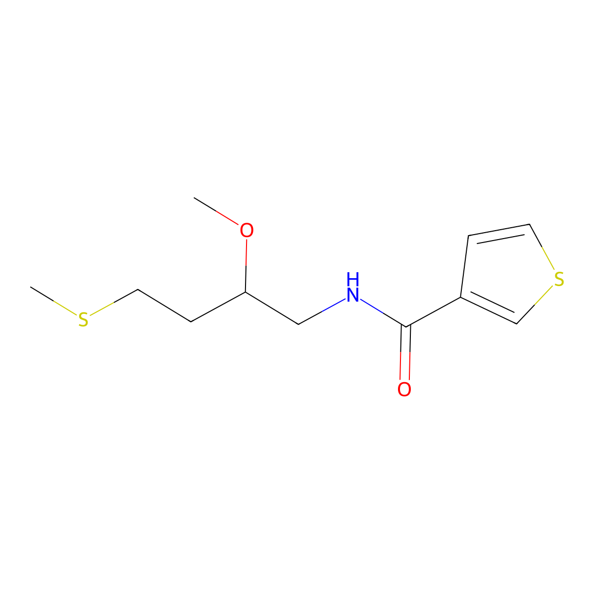N-[2-methoxy-4-(methylsulfanyl)butyl]thiophene-3-carboxamide molecular structure, CAS 2320823-88-7
