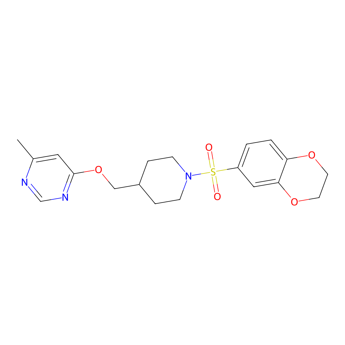 4-{[1-(2,3-Dihydro-1,4-benzodioxine-6-sulfonyl)piperidin-4-yl]methoxy}-6-methylpyrimidine molecular structure, CAS 2320824-07-3