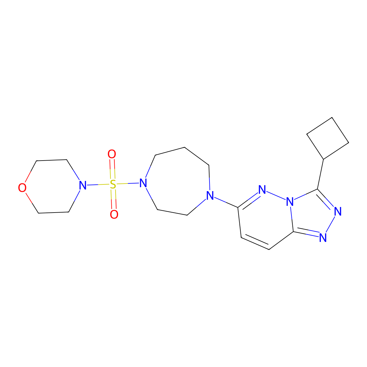 1-{3-Cyclobutyl-[1,2,4]triazolo[4,3-b]pyridazin-6-yl}-4-(morpholine-4-sulfonyl)-1,4-diazepane molecular structure, CAS 2320824-34-6