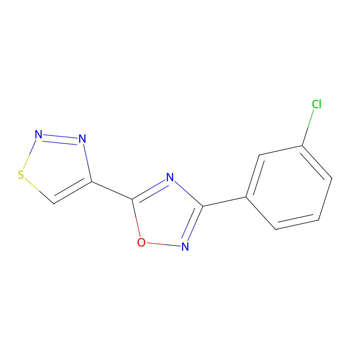 3-(3-Chlorophenyl)-5-(1,2,3-thiadiazol-4-yl)-1,2,4-oxadiazole molecular structure, CAS 2320824-89-1