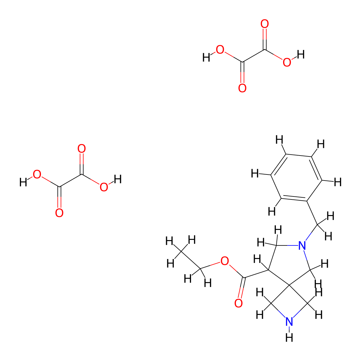Ethyl 6-benzyl-2,6-diazaspiro[3.4]octane-8-carboxylate dioxalate molecular structure, CAS 2320824-94-8