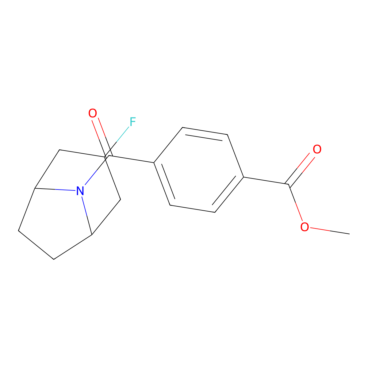 Methyl 4-{3-fluoro-8-azabicyclo[3.2.1]octane-8-carbonyl}benzoate molecular structure, CAS 2320825-12-3