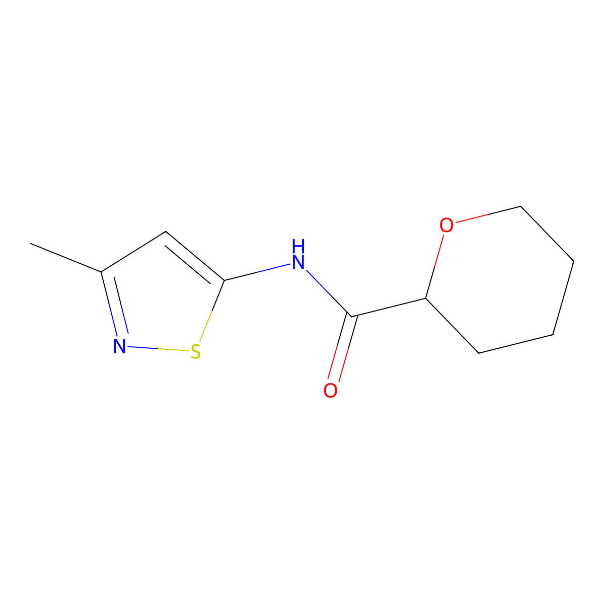N-(3-Methyl-1,2-thiazol-5-yl)oxane-2-carboxamide molecular structure, CAS 2320850-18-6