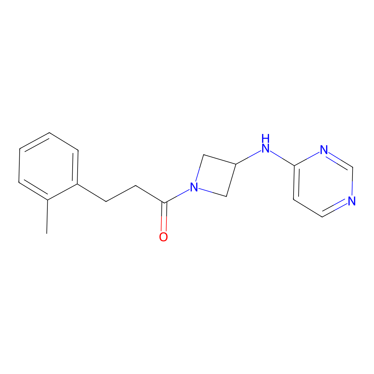 1-(3-(Pyrimidin-4-ylamino)azetidin-1-yl)-3-(o-tolyl)propan-1-one molecular structure, CAS 2320851-20-3