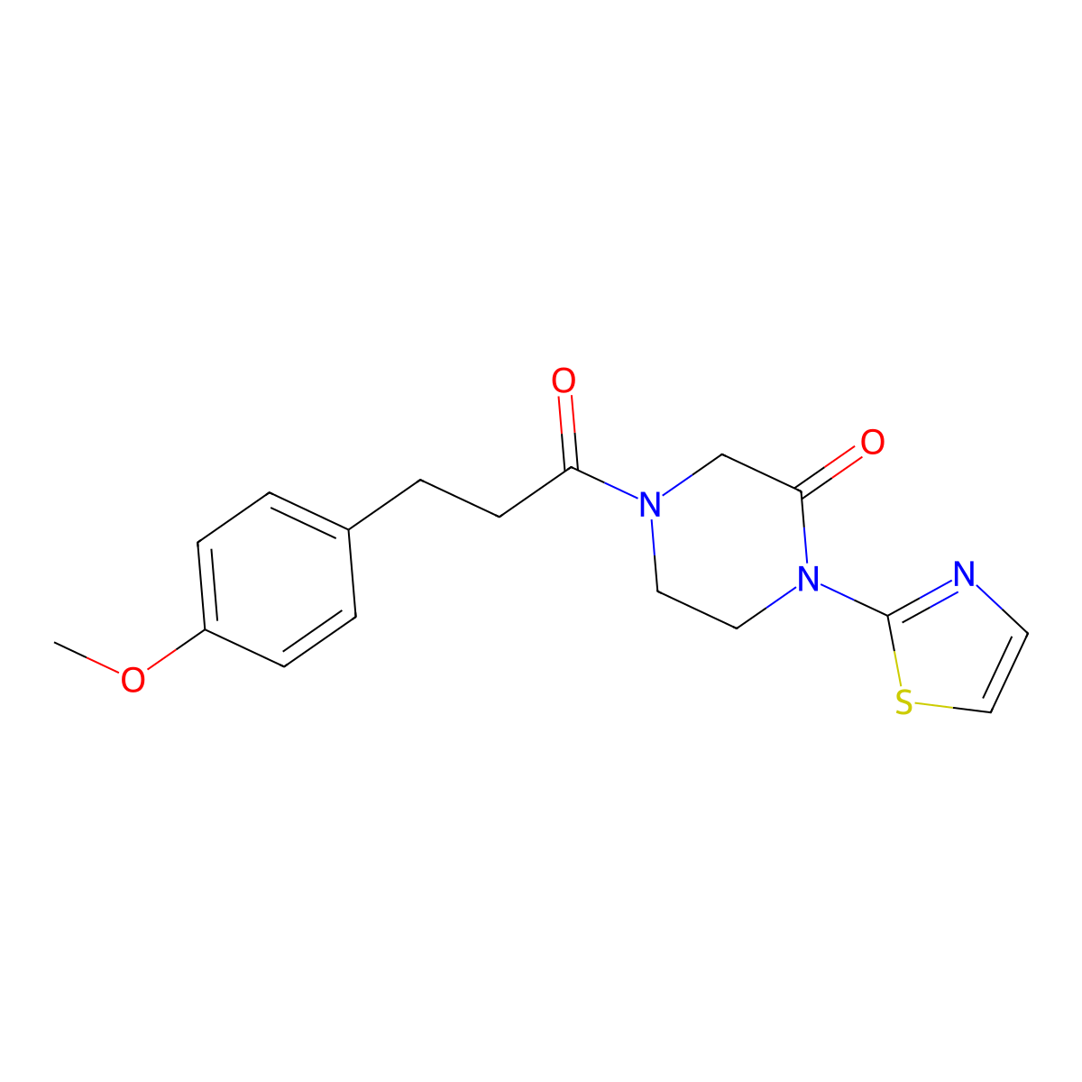 4-[3-(4-Methoxyphenyl)propanoyl]-1-(1,3-thiazol-2-yl)piperazin-2-one molecular structure, CAS 2320851-26-9