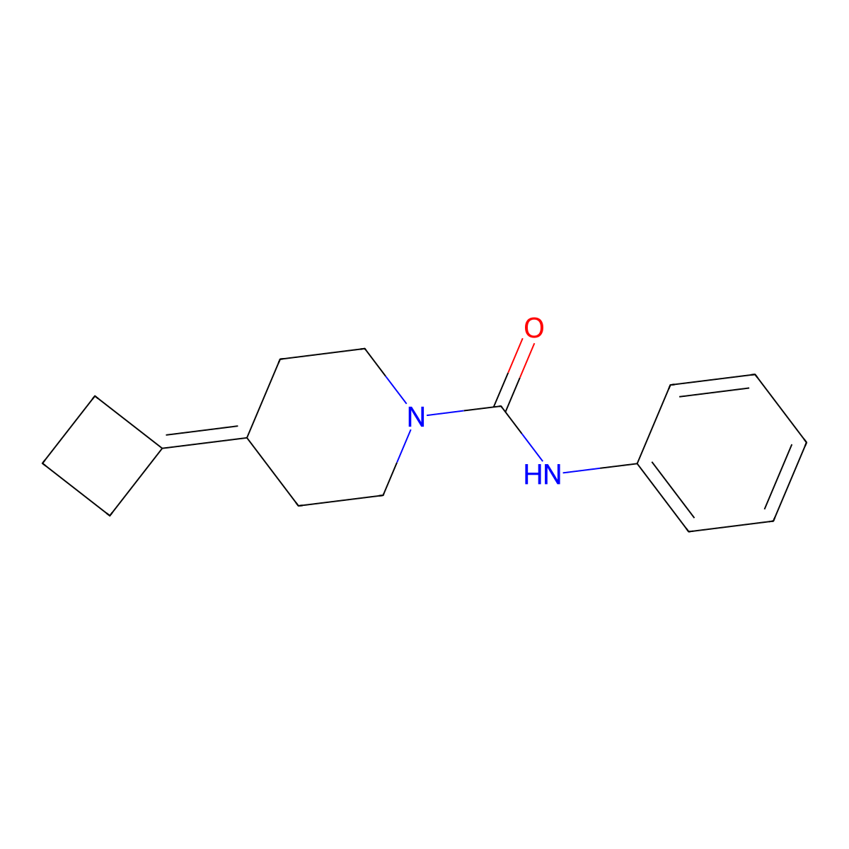 4-Cyclobutylidene-N-phenylpiperidine-1-carboxamide molecular structure, CAS 2320851-37-2