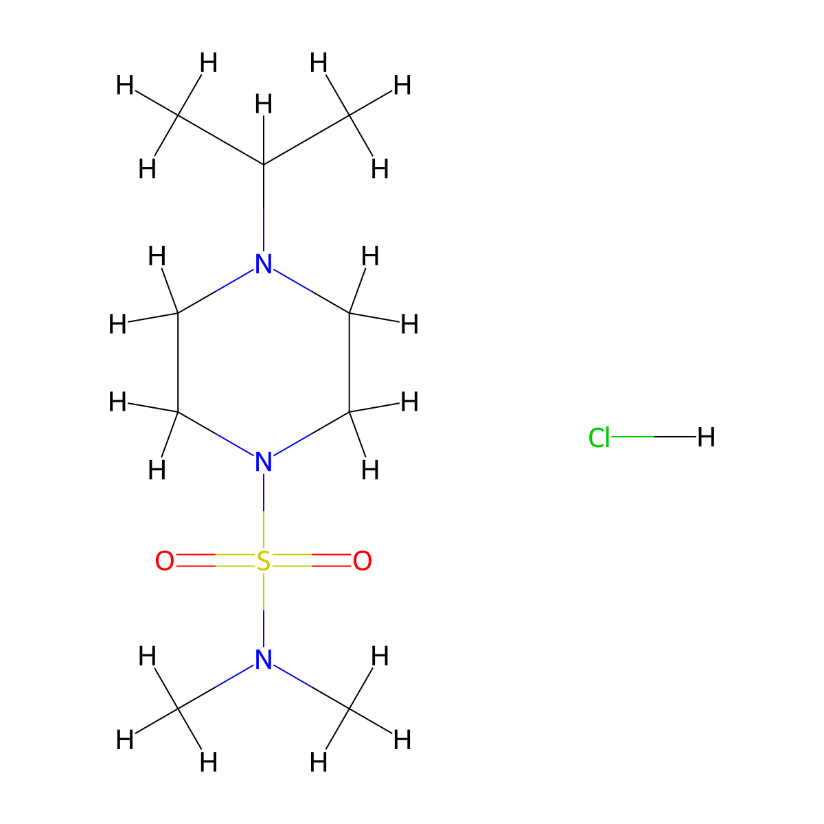 N,N-dimethyl-4-(propan-2-yl)piperazine-1-sulfonamide hydrochloride molecular structure, CAS 2320851-59-8