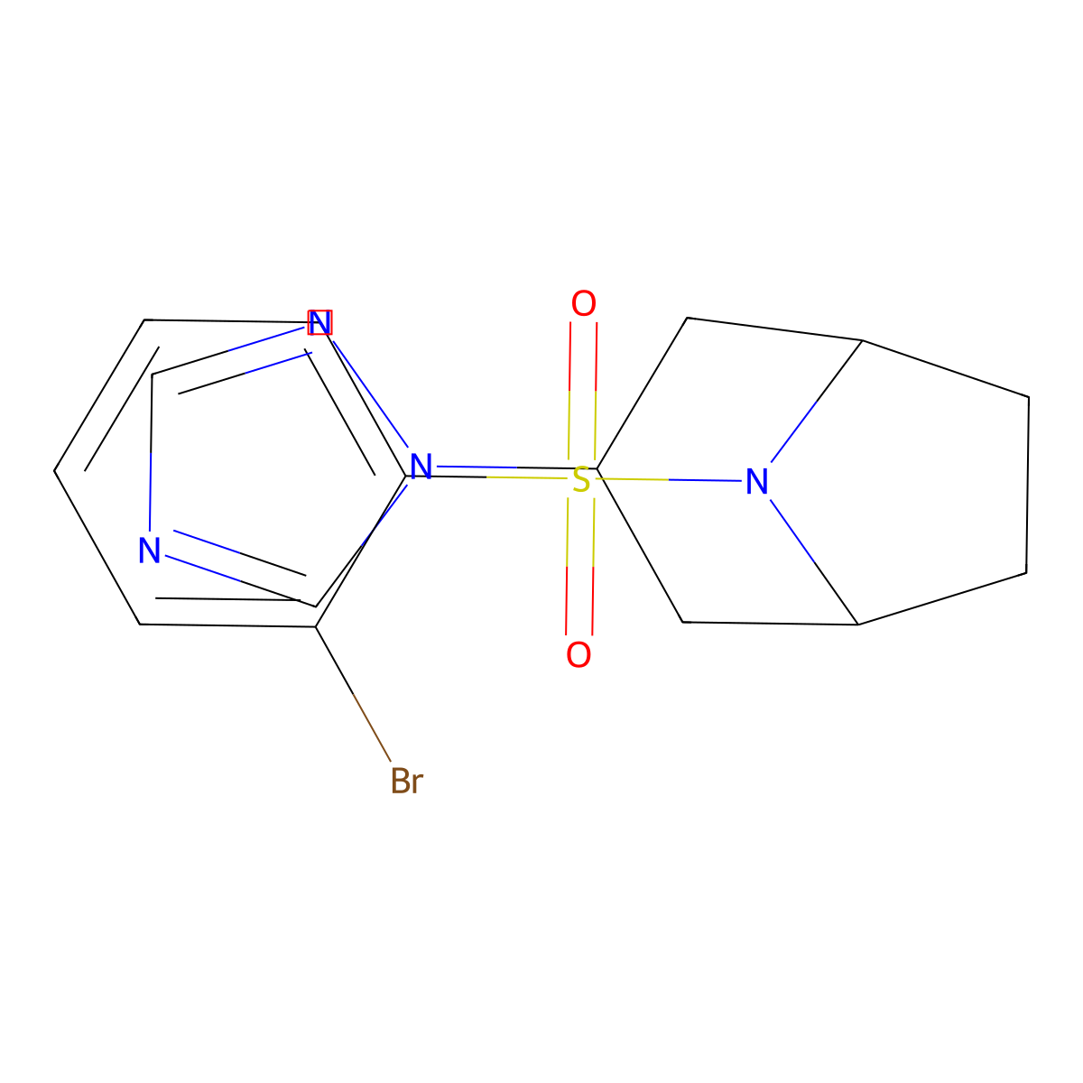 8-(2-bromobenzenesulfonyl)-3-(1H-1,2,4-triazol-1-yl)-8-azabicyclo[3.2.1]octane molecular structure, CAS 2320851-67-8