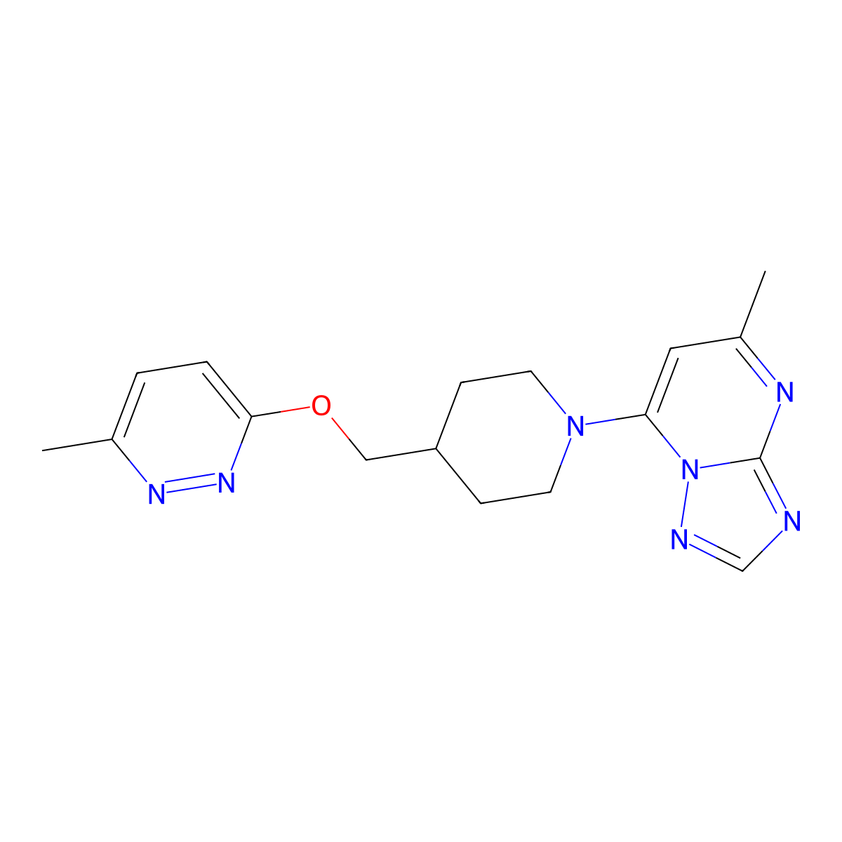 3-Methyl-6-[(1-{5-methyl-[1,2,4]triazolo[1,5-a]pyrimidin-7-yl}piperidin-4-yl)methoxy]pyridazine molecular structure, CAS 2320851-73-6