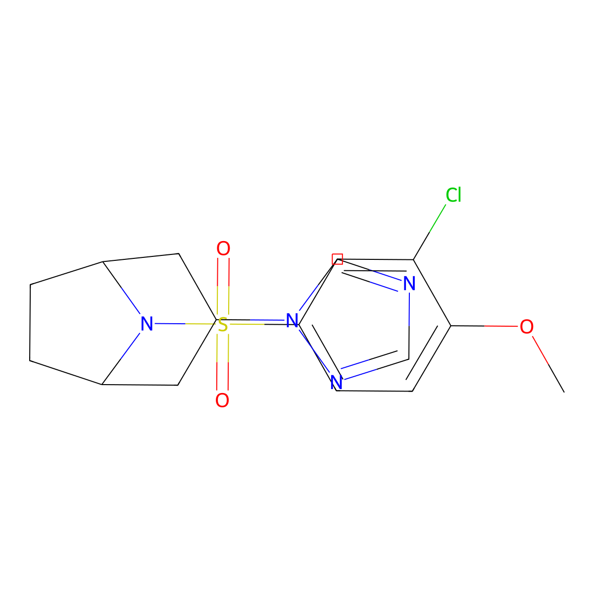 8-(3-chloro-4-methoxybenzenesulfonyl)-3-(1H-1,2,4-triazol-1-yl)-8-azabicyclo[3.2.1]octane molecular structure, CAS 2320851-99-6