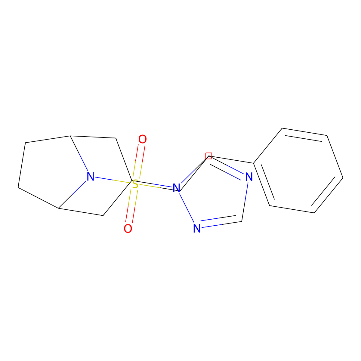 8-(2-phenylethanesulfonyl)-3-(1H-1,2,4-triazol-1-yl)-8-azabicyclo[3.2.1]octane molecular structure, CAS 2320852-01-3