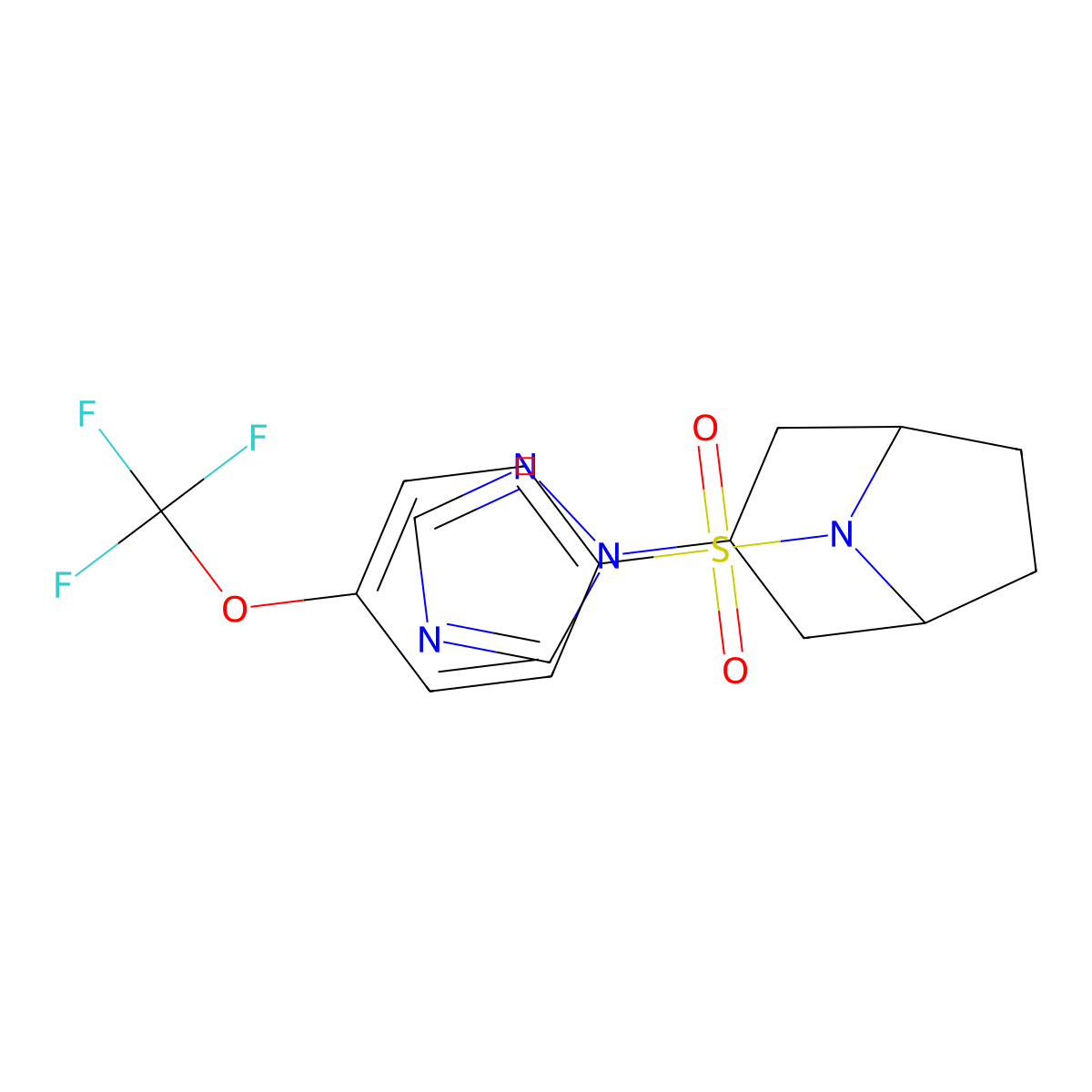 (1R,5S)-3-(1H-1,2,4-triazol-1-yl)-8-((4-(trifluoromethoxy)phenyl)sulfonyl)-8-azabicyclo[3.2.1]octane molecular structure, CAS 2320852-70-6