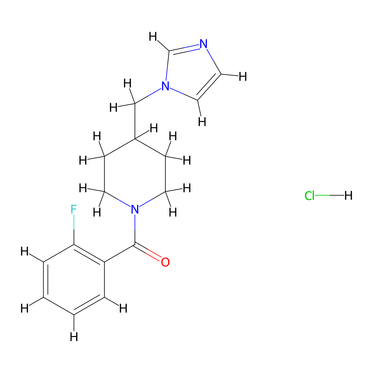 1-(2-fluorobenzoyl)-4-[(1H-imidazol-1-yl)methyl]piperidine hydrochloride molecular structure, CAS 2320852-76-2