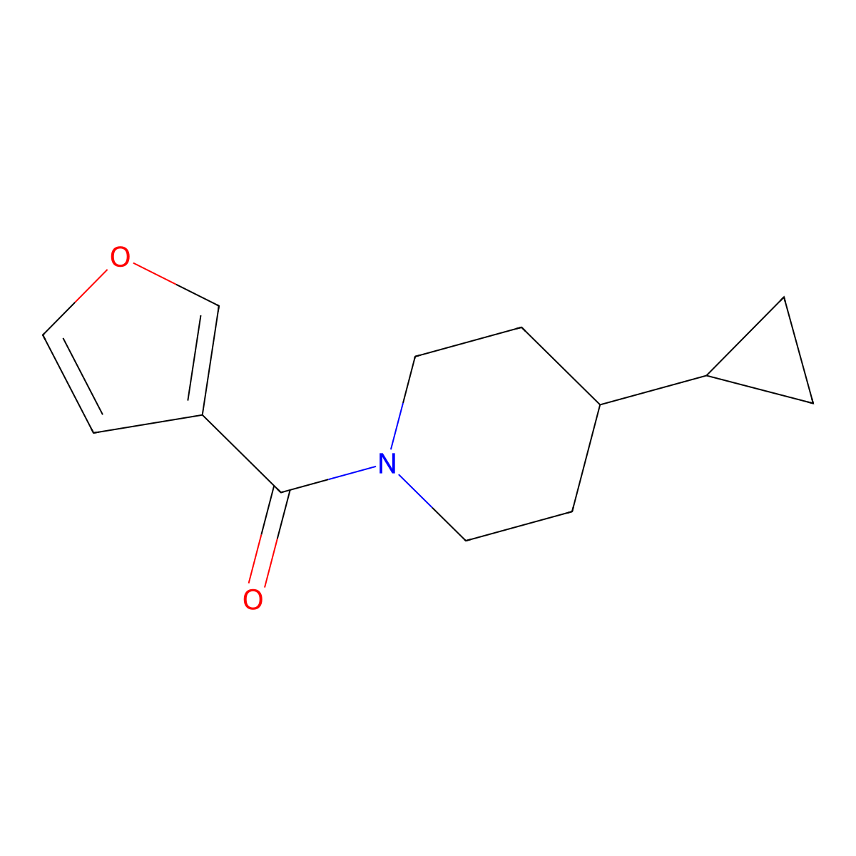 4-Cyclopropyl-1-(furan-3-carbonyl)piperidine molecular structure, CAS 2320852-82-0