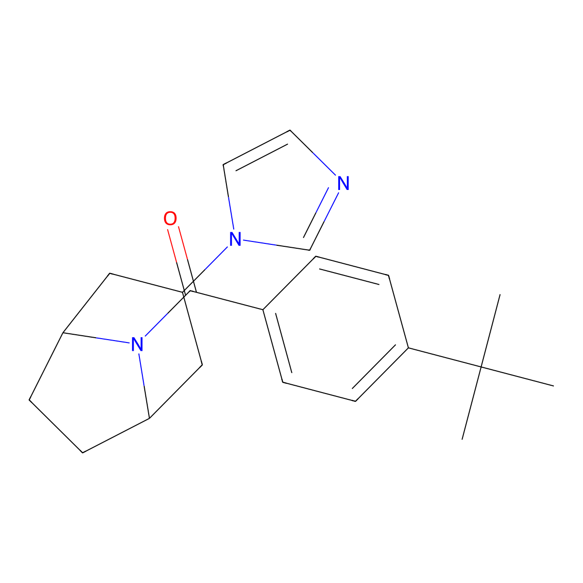 8-(4-tert-butylbenzoyl)-3-(1H-imidazol-1-yl)-8-azabicyclo[3.2.1]octane molecular structure, CAS 2320853-27-6