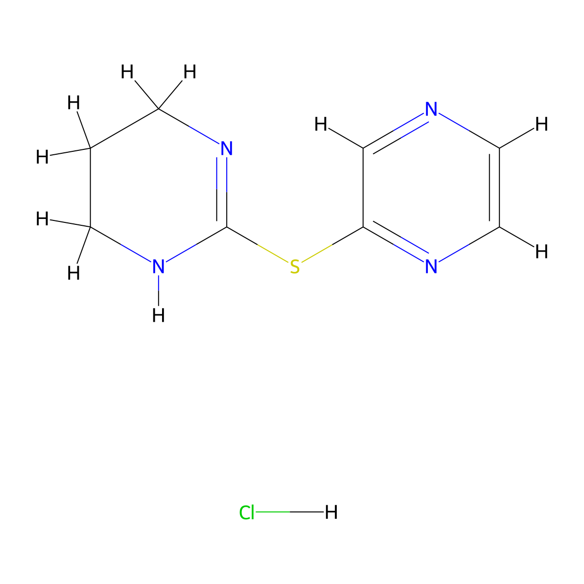 2-(1,4,5,6-Tetrahydropyrimidin-2-ylsulfanyl)pyrazine hydrochloride molecular structure, CAS 2320853-84-5
