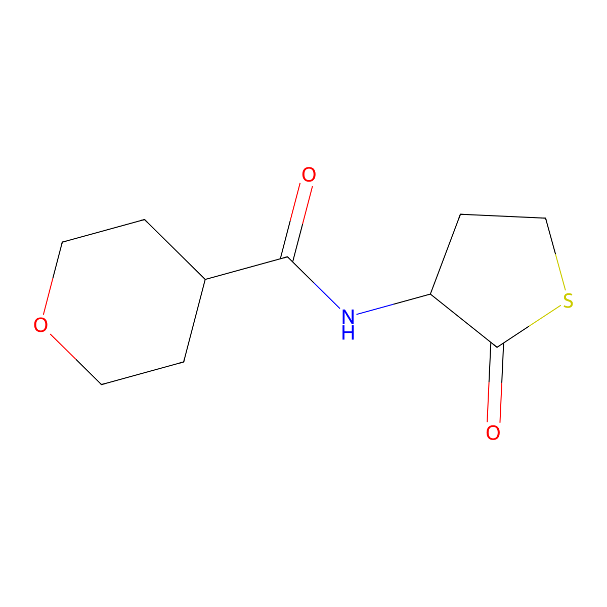 N-(2-oxothiolan-3-yl)oxane-4-carboxamide molecular structure, CAS 2320853-92-5