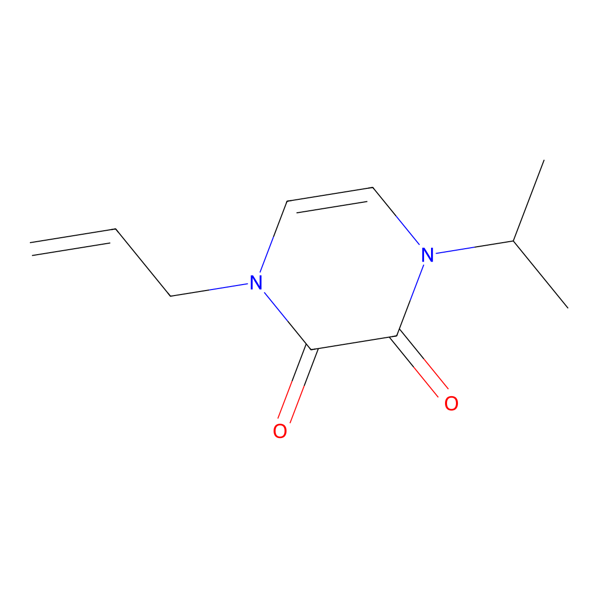 1-Propan-2-yl-4-prop-2-enylpyrazine-2,3-dione molecular structure, CAS 2320854-27-9