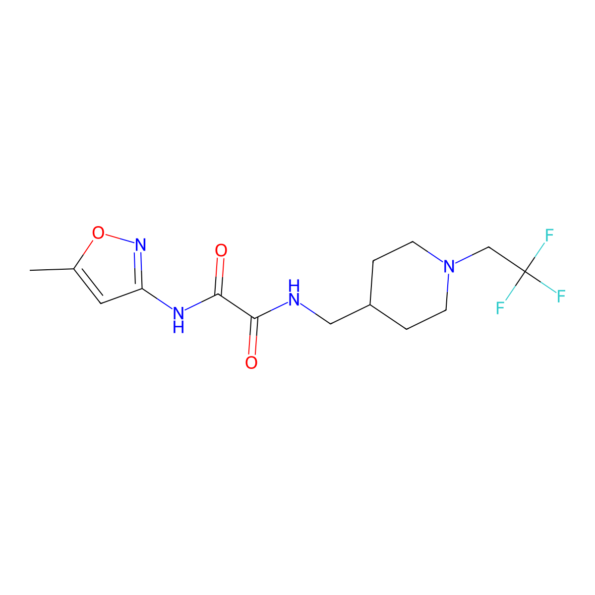 N-(5-methyl-1,2-oxazol-3-yl)-N'-{[1-(2,2,2-trifluoroethyl)piperidin-4-yl]methyl}ethanediamide molecular structure, CAS 2320854-41-7