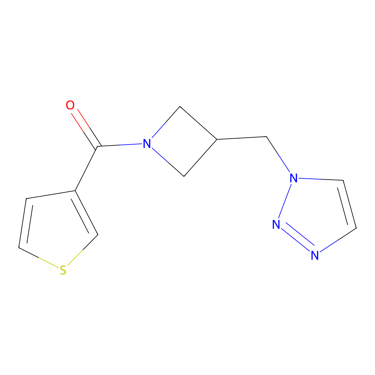 1-{[1-(thiophene-3-carbonyl)azetidin-3-yl]methyl}-1H-1,2,3-triazole molecular structure, CAS 2320854-47-3